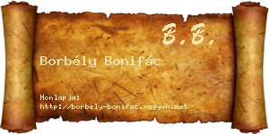 Borbély Bonifác névjegykártya